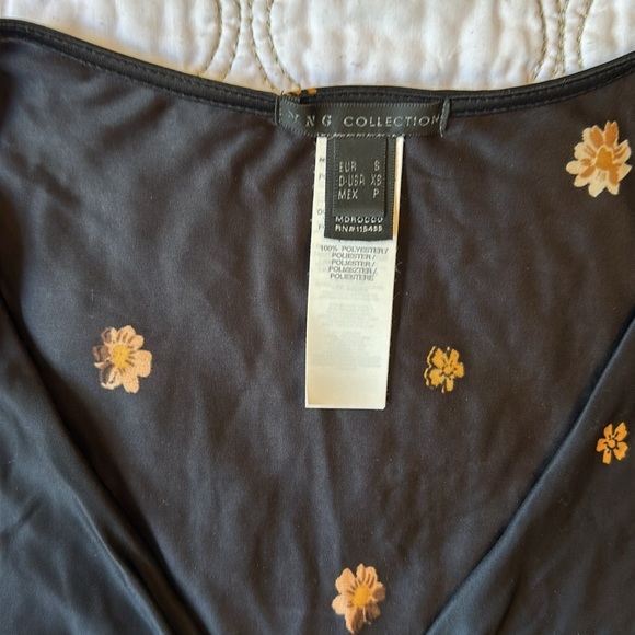 Mango Black and Flower Print Dress - Picture 2 of 4